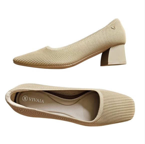 Vivaia Square-Toe Chunky Heels (Melody Pro) In Nude Peach - Picture 2 of 10